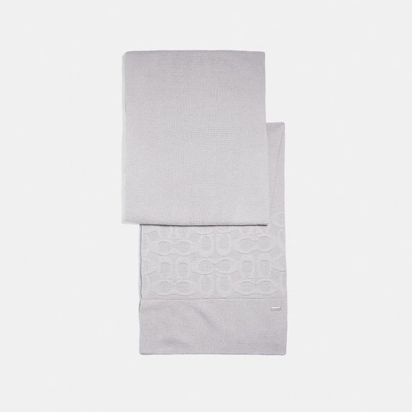 Coach Embossed Signature Knit Scarf *Ice* F32711 NWT Wrap - Picture 1 of 1